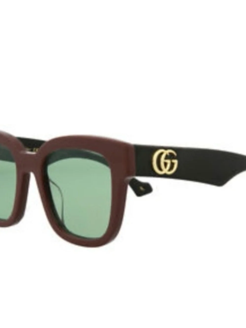 💯Authentic Gucci Burgundy Front Black Temples  Sunglasses with Gold GG